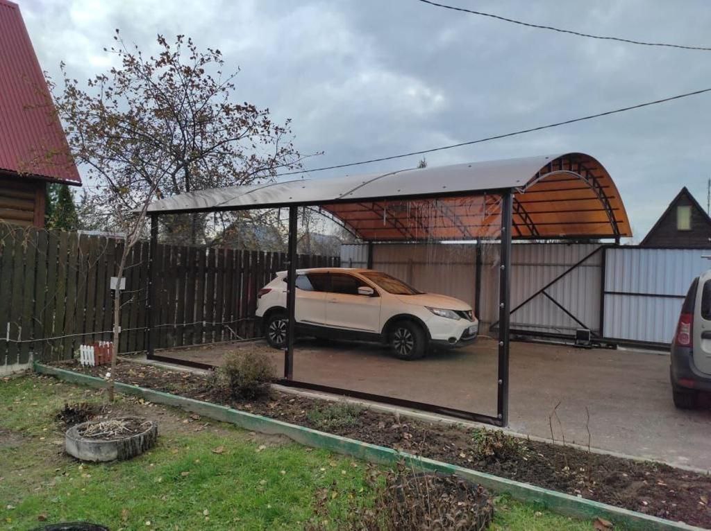 Прозрачные шторы ПВХ для навеса под автомобиль в Правдинском